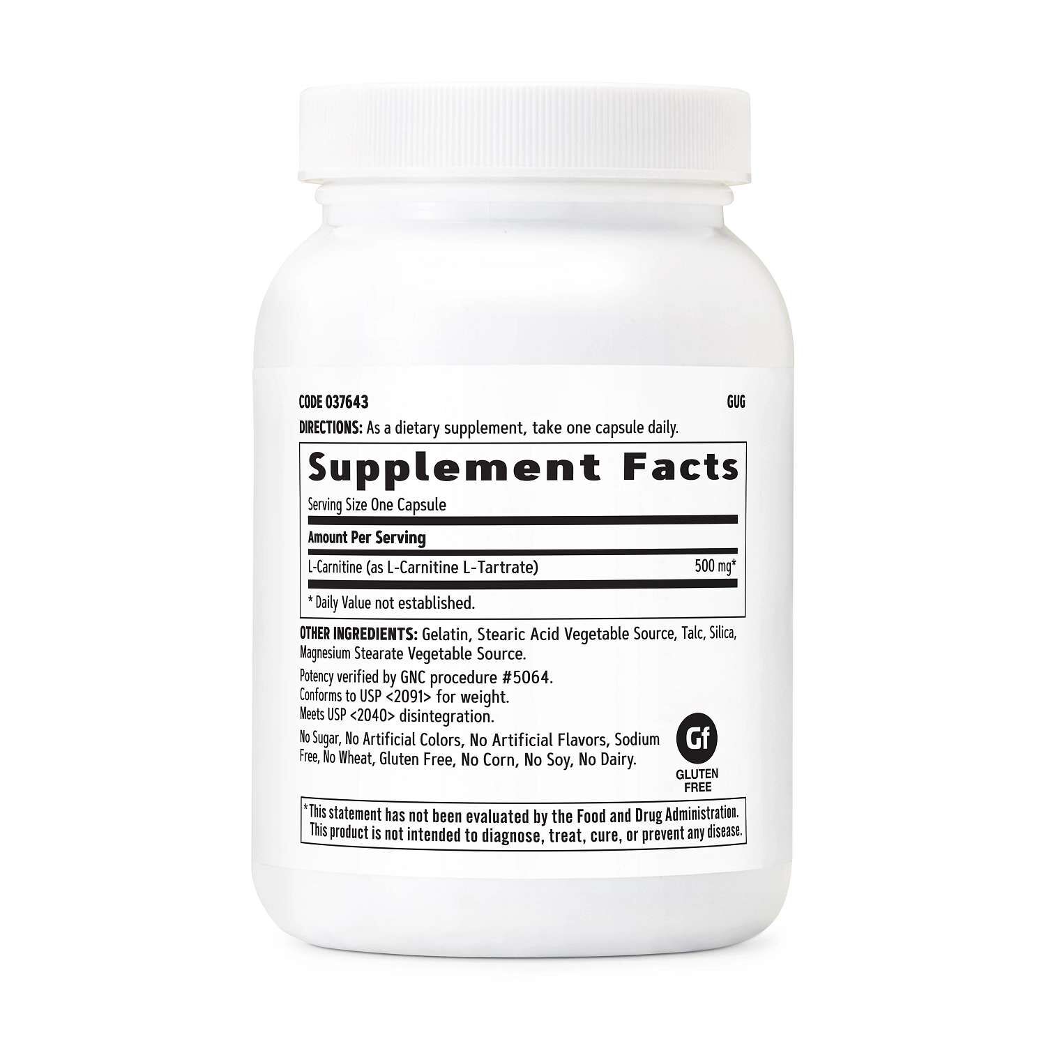 L-Carnitine 500 mg - 120 Count (120 Servings)